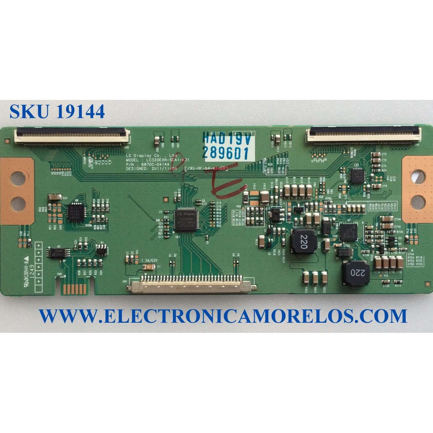 T-CON / RCA 6871L-2896D / 6870C-0414A / 2896D / MODELOS LED32G30RQ / E325BV-HD / E32 CE3200-WX2201 / PARTE SUSTITUTA 6871L-2896E